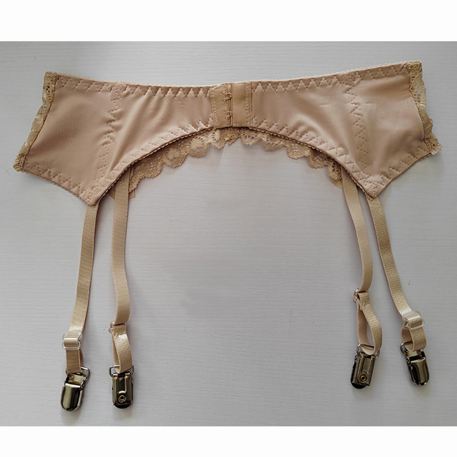 Donne Sexy Reggicalze per Calze Bretelle in Pizzo Lingerie A Rete con 4 Clip Regolabili Perizoma A Vita Alta(XL)
