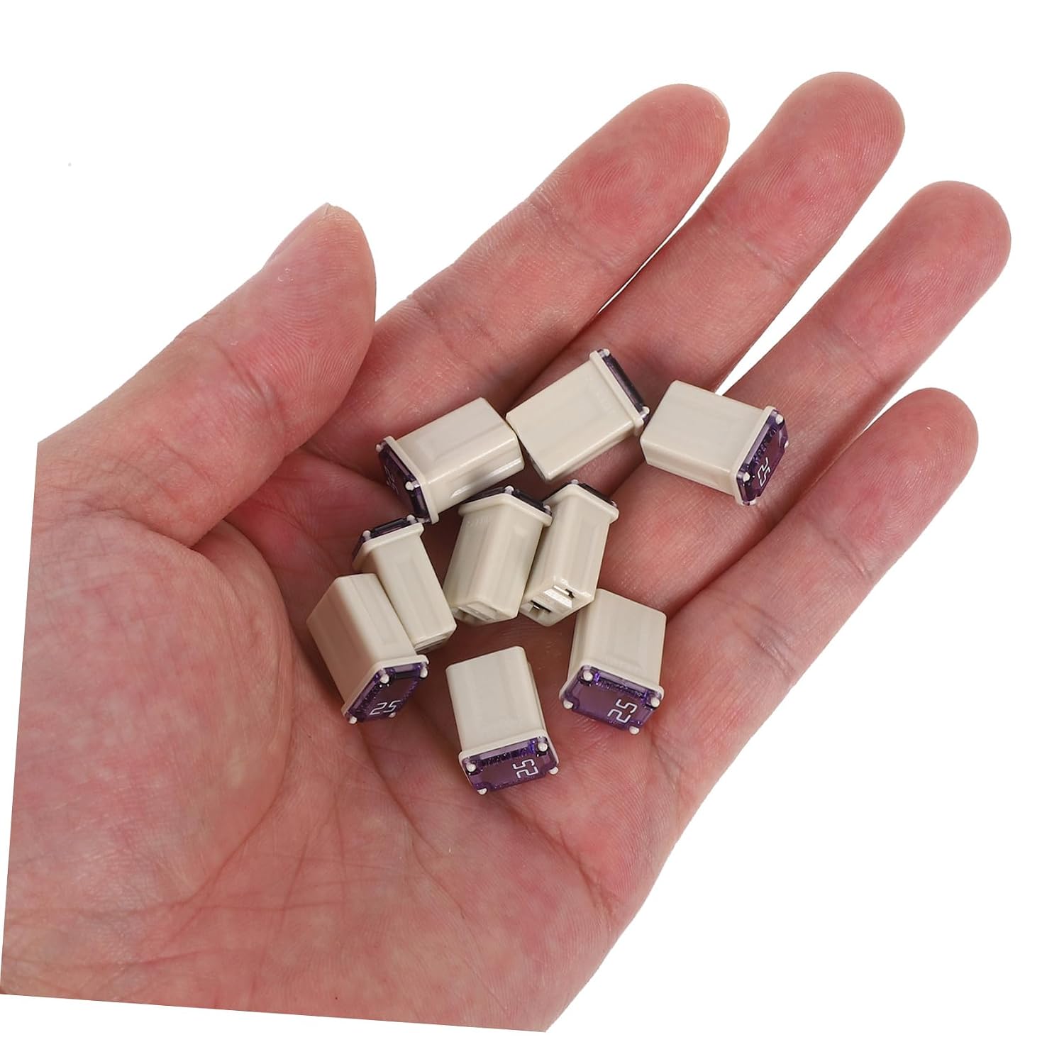 Mikinona 10pcs Mini Automotive Micro Circuit Breakers Low Profile Square Car Fuse Links for Vehicle Compatibility Reliable Circuit Protection Plastic Construction for Cars SUVs Trucks