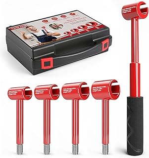 Door Hinge Adjustment Tool Multi-Size Hinge Gap Adjusting Wrench Kit Heavy Duty Door Hinge Repair Tool for Residential and Commercial Use (5 piece set, Medium)
