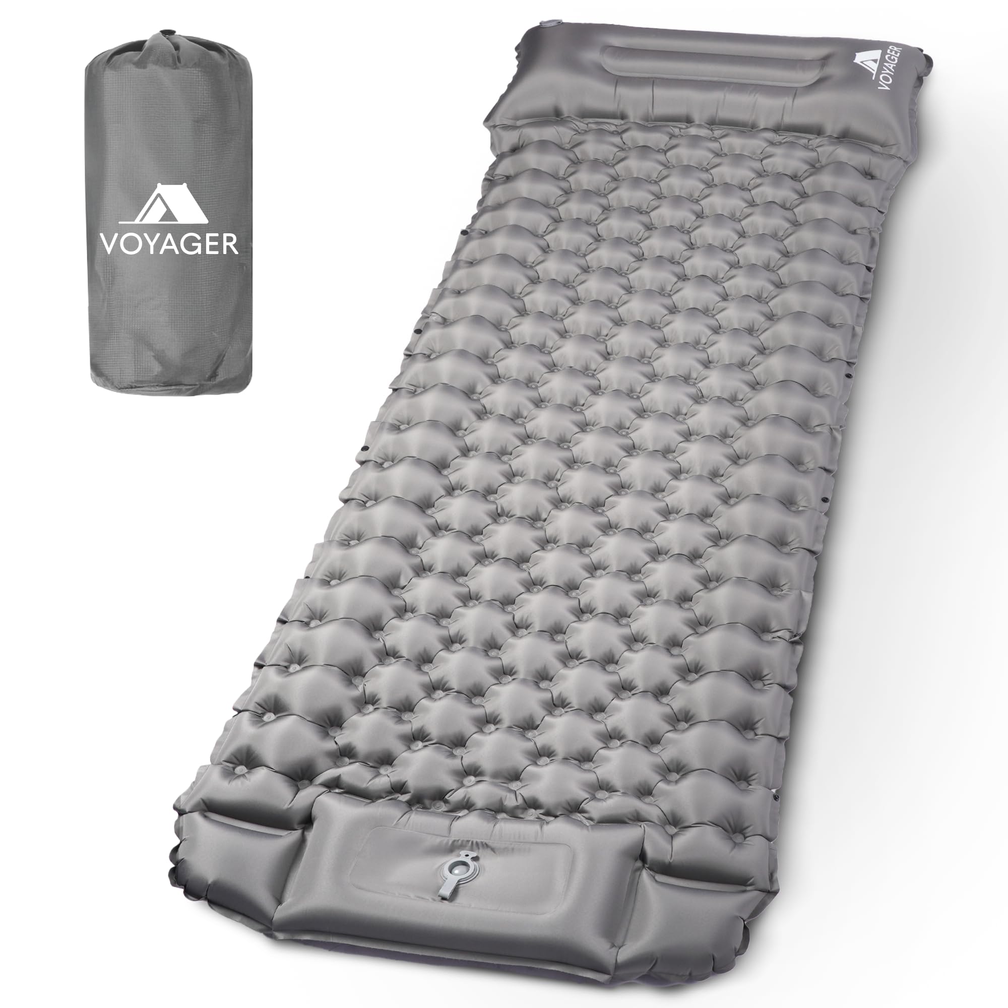 Voyager Single Ultralight Sleeping Pad, Durable 40D Nylon + TPU, Self-Inflating Camping Mat, Compact Inflatable Mattress for Camping, Hiking, Backpacking, Air Mats with Carry Bag, Sleeping Mats