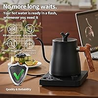 Vista 3 de Water Kettle Electric,Gooseneck Electric Kettle with 50pcs Coffee Filter,±1℉ Temperature Control, Fast Heating, Stainless Steel Interior, Ideal for