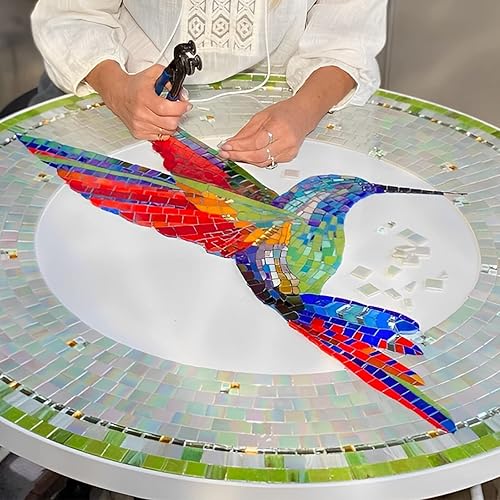 Miniatura 3 de Azulejos de mosaico de vidrio para manualidades a granel, piezas de vidrio de mosaico blanco de 7.05 onzas, azulejos de vidrieras para mosaicos,