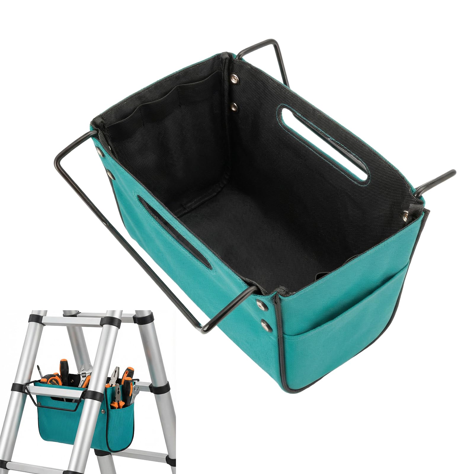 Tool Pouch for Ladder - Oxford Fabric Ladder Tool Bag Universal for A-Frame Extension Ladder Ladder Tool Holder