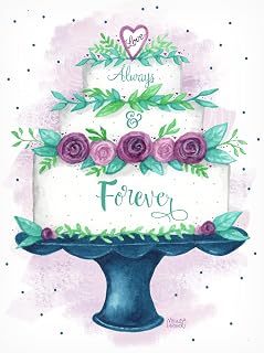 Trademark Fine Art Canvas Wall Art - Melinda Hipsher 'Always and Forever Wedding Cake' Wall Art for Living Room, Bedroom, or Office Décor