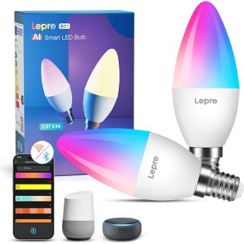 Lepro Smart E14 LED C37 4.9 W 470 lm RGB+CCT dimmable pack of 2