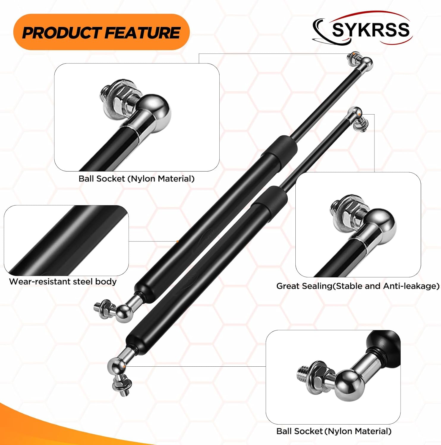 4361 Front Car Hood Struts Shock Lift Supports Gas Spring Compatible with Toyota Land Cruiser Compatible with Lexus LX470 1998-2007 Replacement 8196170 PM2027 Hood Lift Support, 2 Pcs