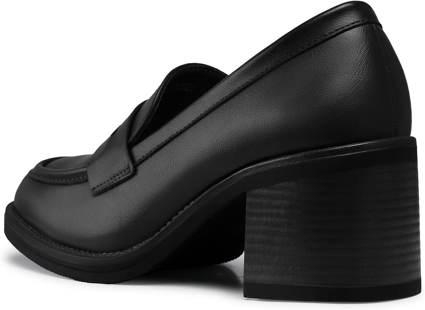 SHIBEVER Women's Low-Heeled Loafers: Block Heel Dressy Penny Loafer Slip-On Business Casual Women Shoes - Image 5