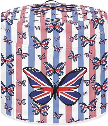 Cubierta para olla arrocera con bandera estadounidense de mariposa, cubierta de polvo para aparato, a prueba de huellas dactilares, herramienta de