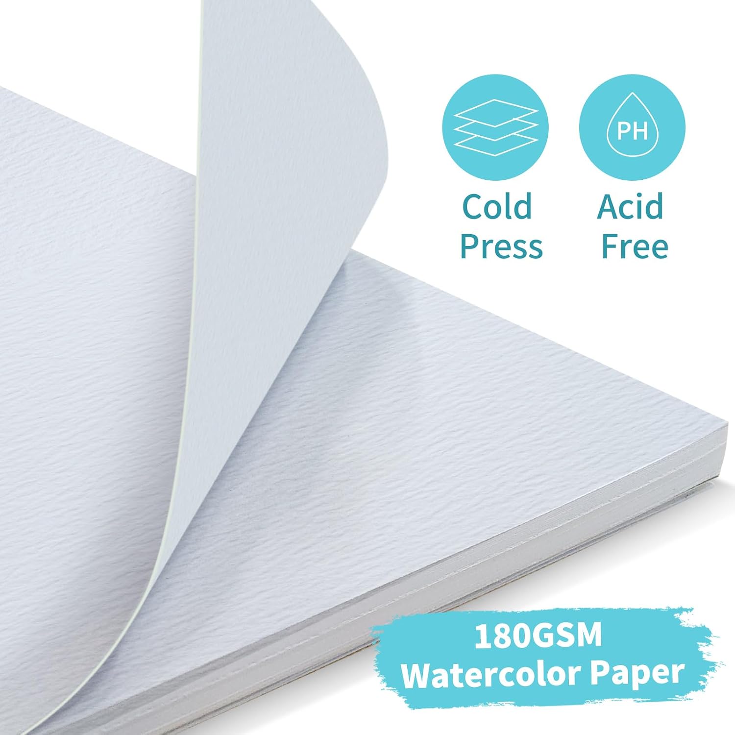 OSIMIG 5.5" x 8.5" Watercolor Paper Pads, Pack of 4 (120 Sheets), Spiral Bound Art Watercolor Sketchbook, 180gsm Painting Drawing Paper Book for Beginners, Artists & Professionals