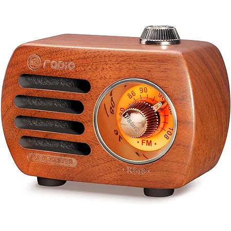 Amazon Gemean R 818 木製 ラジオbluetooth スピーカー小型ラジオ ワイドfm レトロ 充電式 ベースプレーヤー Aux 対応 桜材色 楽器 音響機器 楽器 音響機器