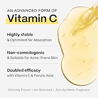 Vista 3 de Mad Hippie Suero de vitamina C para la cara con ácido hialurónico, vitamina E y ácido ferúlico, suero facial con vitamina C para mujeres/hombres