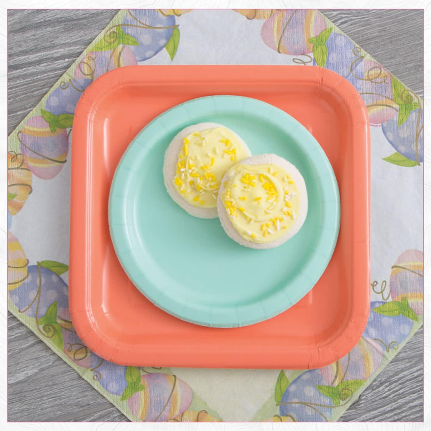 Buy Trimming Shop 7 Heavy Duty Square Dessert Plates Emerald Green