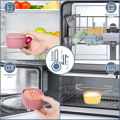 Miniatura 5 de 4 recipientes de silicona de 10 onzas para niños, pequeños recipientes de alimentos con tapas, contenedor de frutas para el almuerzo, contenedor de