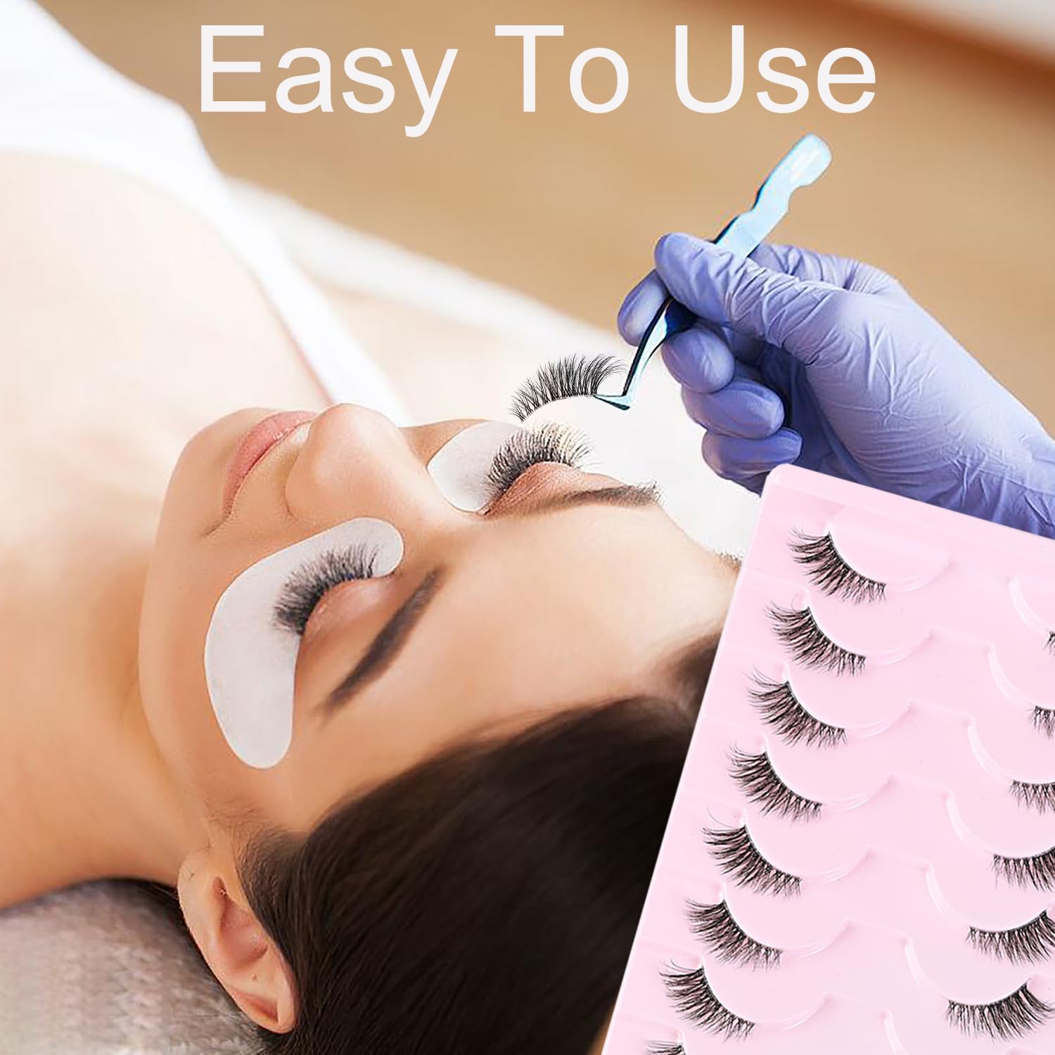10 Paia Mezze Ciglia Finte, Half Lashes Cat Eye, Finte Naturali Fake Eyelashes Riutilizzabile