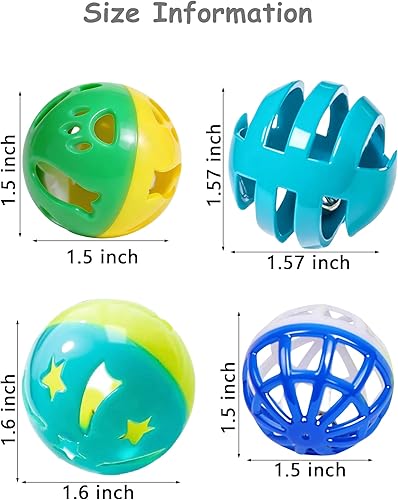 Miniatura 2 de Juego de 5 bolas de juguete para gatos, divertidos juguetes para gatitos con campanas para gatos de interior, al gatito le encanta perseguir y