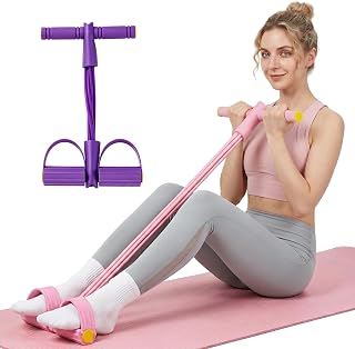 Zenchi Fitness Band, Full Body Toning Exercise Band, Pedal Resistance Bands with Handles, Natural Rubber Resistance Bands, Durable 8-Tube Multifunction Pedal Band