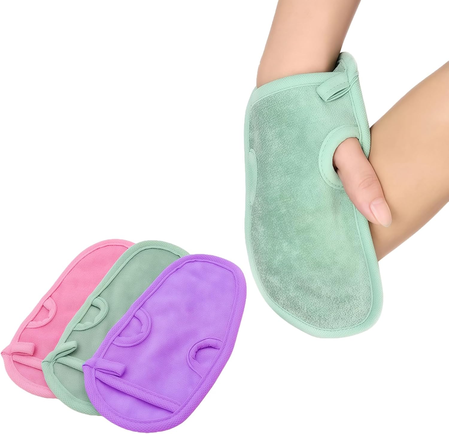 3‑Pack Bath Shower Mitts – Rayon/PET Exfoliating Towels