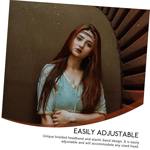 Miniatura 7 de FRCOLOR Trenzas gruesas y anchas trenzadas de cabello sintético trenzado elástico para mujer, diadema trenzada para mujer, diadema ancha y gruesa,