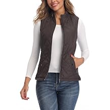 Womens Vest, Quilted Lightweight Zip Pockets Padded Gilet XS-3XL | Stand collar, Casual Daily Wear, Flattering fitted for Office & Work Settings and Outdoor Activities