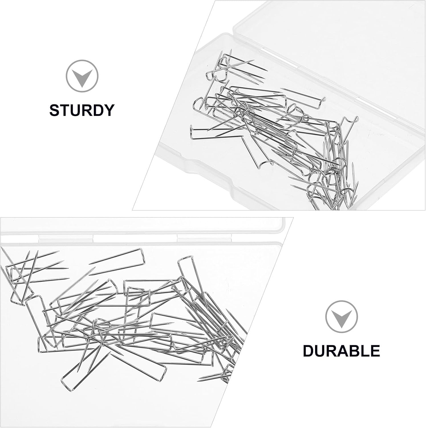 ORFOFE 100Pcs Stainless Steel U-Shaped Quilting Pins Sewing Position Needles for Fabric Crafting and Home Sewing, 23Mm Cloth Locating Pins for Quilters and DIY Projects