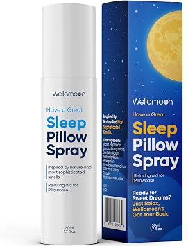 Wellamoon Sleep Spray - Calming Lavender Pillow Mist for Relaxation & Deep Sleep - Aromatherapy Bedding Spray Helps You Fall Asleep Faster - Soothing Bedtime Essential Oil Blend 50 ml.