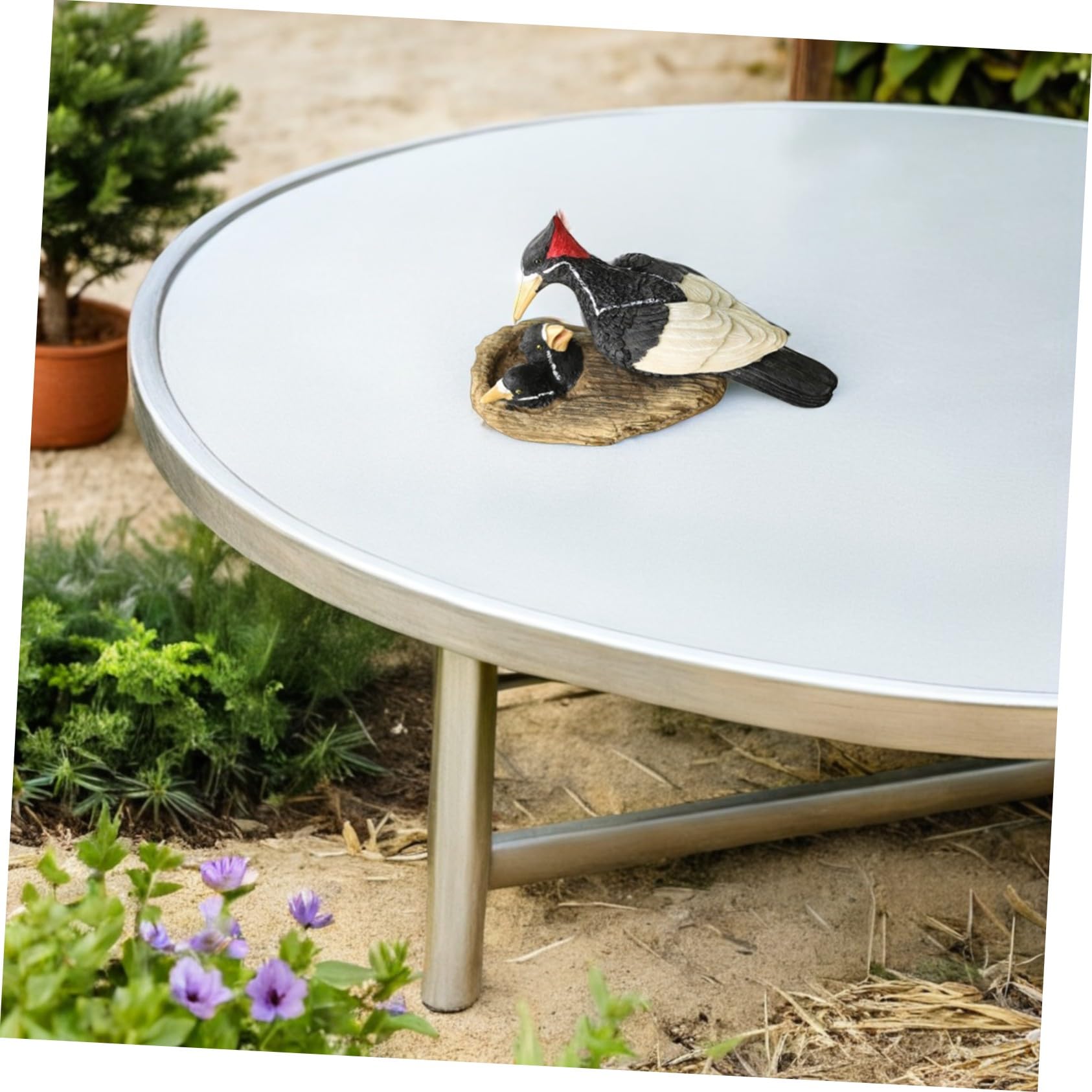Abaodam Statua in Resina Simulata Di Volatile Decorativo Per Giardino e Cortile Ornamento Forma Di Animale Finto Resistente Intemperie Per Paesaggio Esterno