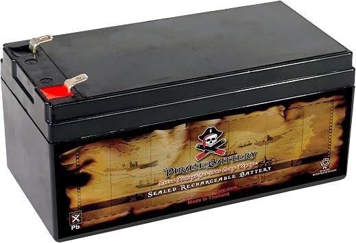 Pirate Battery 12V 3.2.AH Maintenance-Free Battery for Alarm Systems, Scooters, Toys, Emergency Lights, and More - Spade F1 Terminal