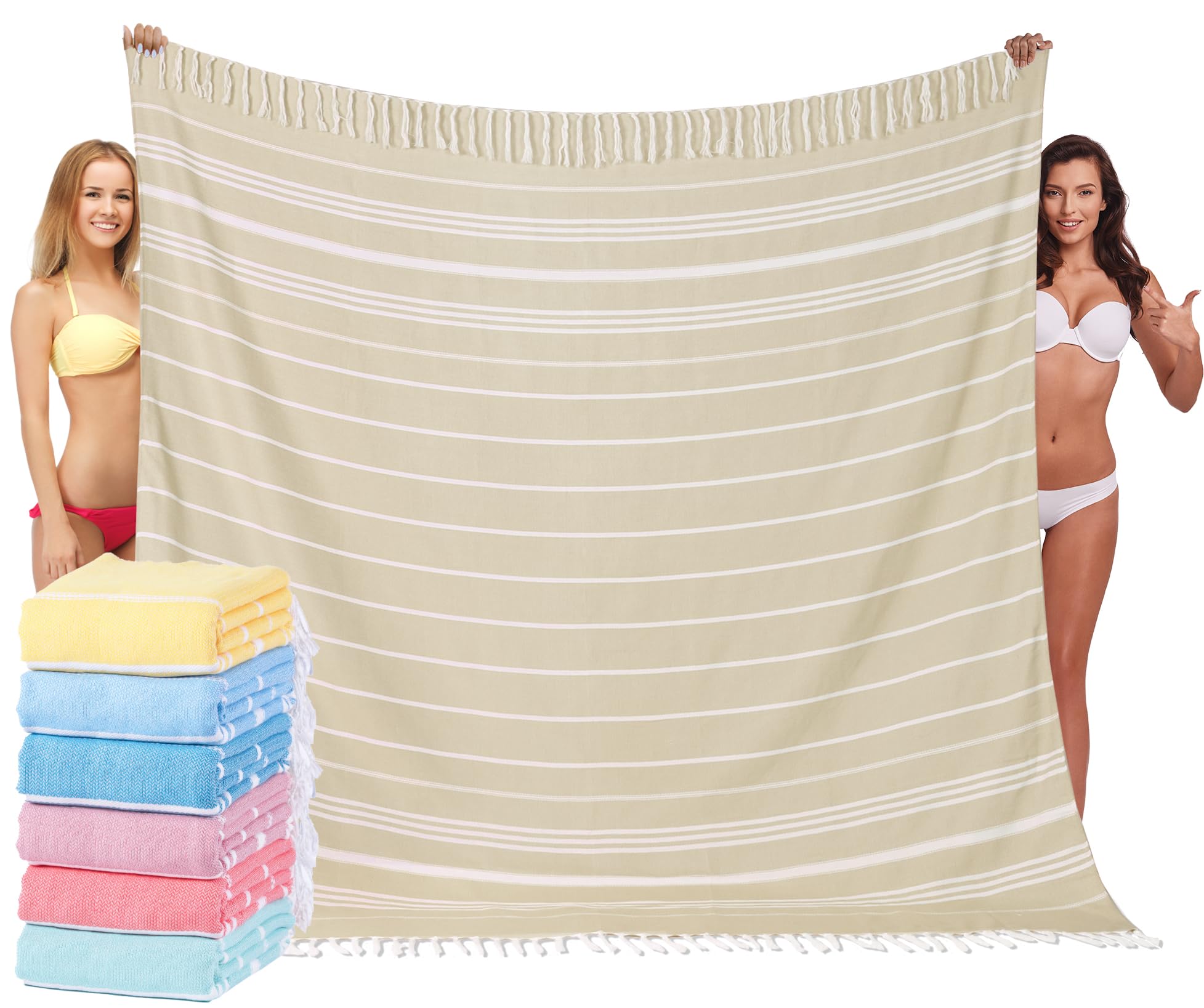 Widdonen Turkish Beach Towel Blanket Compact Giant 85x75