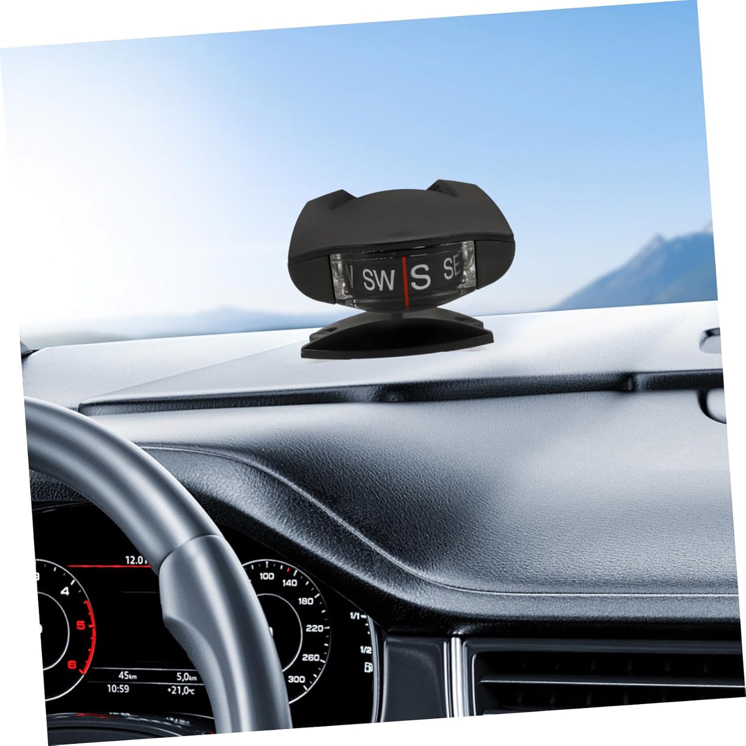 CHILDWEET Vehicle Dashboard Compass Inclinometer Auto Compass for Cars Boats and Motorcycles Compact Navigation Tool for Enhanced Safety and Efficiency
