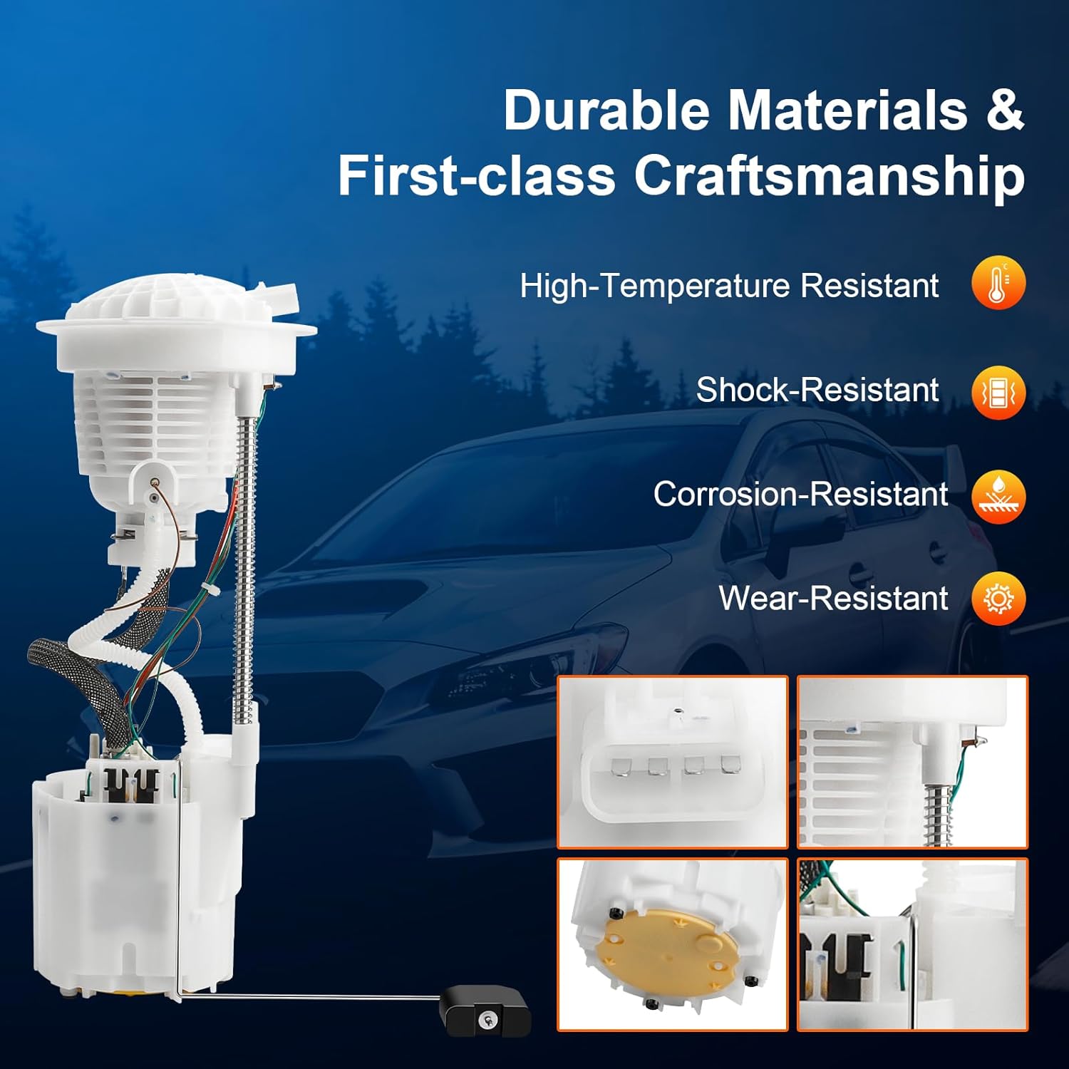 Electric Fuel Pump Module Assembly Compatible with Dodge Ram 1500 2004 2005 2006 3.7L 4.7L 5.7L w/Sending Unit, Replace E7186M 5104694AA 5104694AC