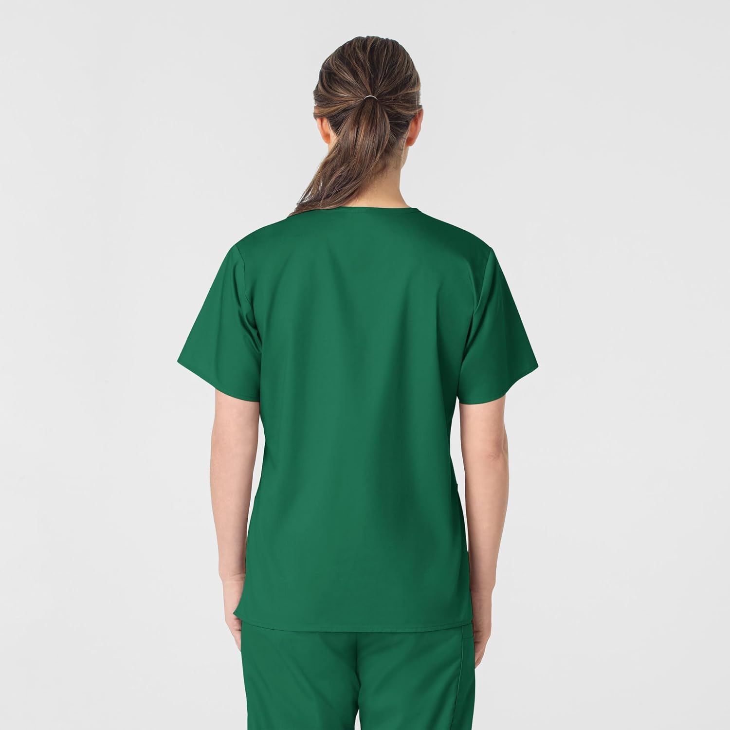 Wink WonderWORK Scrubs for Women, V-Neck Scrub Tops - Hunter, XL
