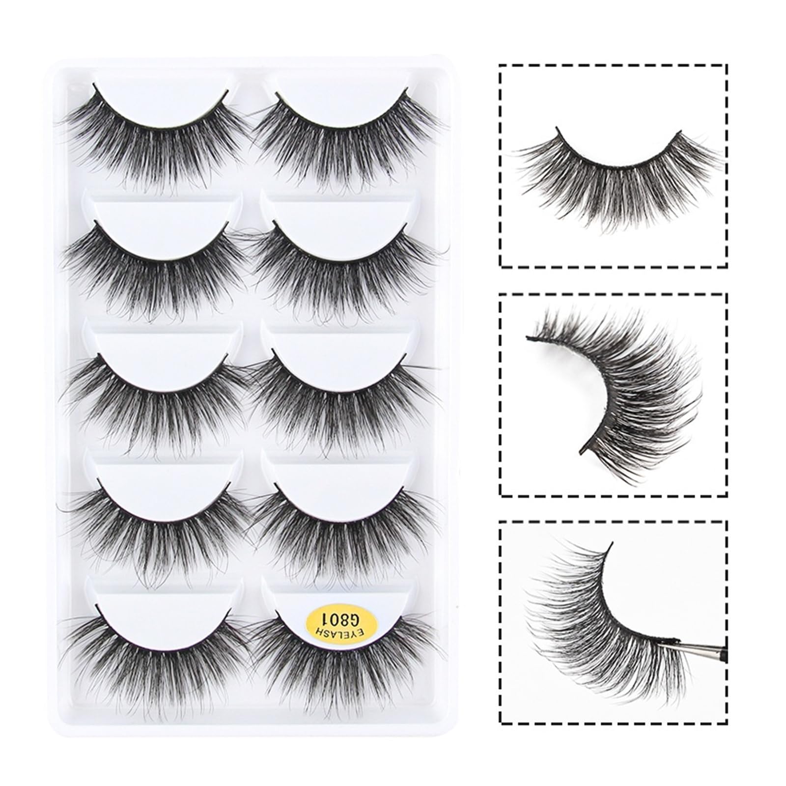 UAMOU Luzem 2/50/100 pudełek Rzęsy Faux Cils 3D Mink Lashes Naturalna objętość Przedłużanie rzęs Sztuczne rzęsy luzem Cilios Cheerfully (Color : G501, Size : 30 Boxes)