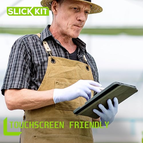 Miniatura 2 de Guantes desechables de nitrilo con revestimiento enriquecido en emolientes en el interior, guantes industriales de 3.5 Mil para limpiar no estériles