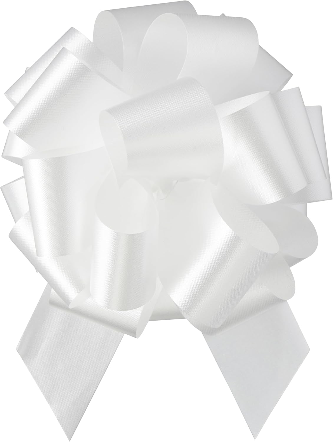 Berwick Offray 1.45'' Wide Ribbon Pull Bow, 5.5'' Diameter with 20 Loops, White