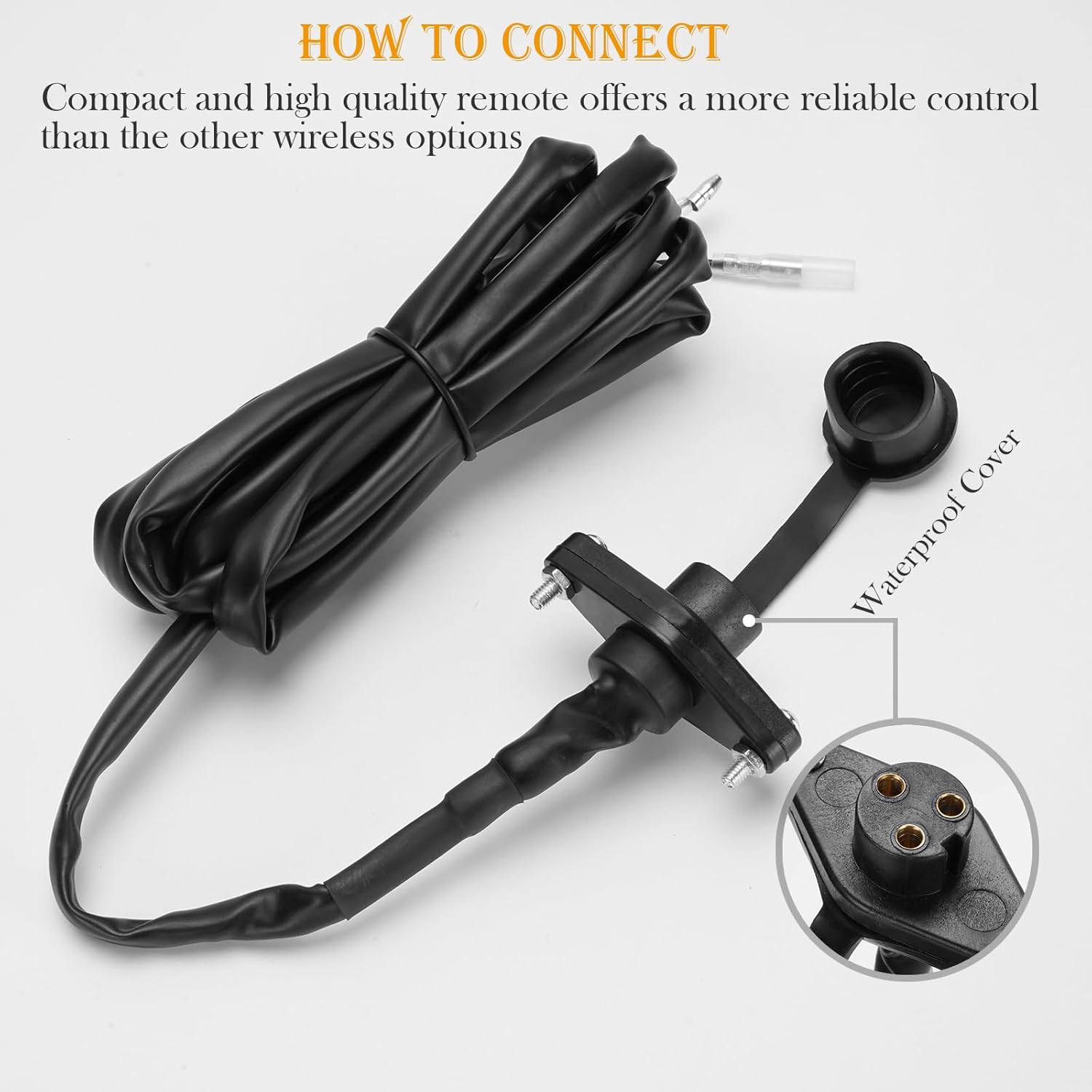 3 Prong Winch Remote Control Female Plug Badlands Winch Remote Plastic 12V Handheld Winch Remote Controller With 9Ft Cable Electric Manual For Atv Utv