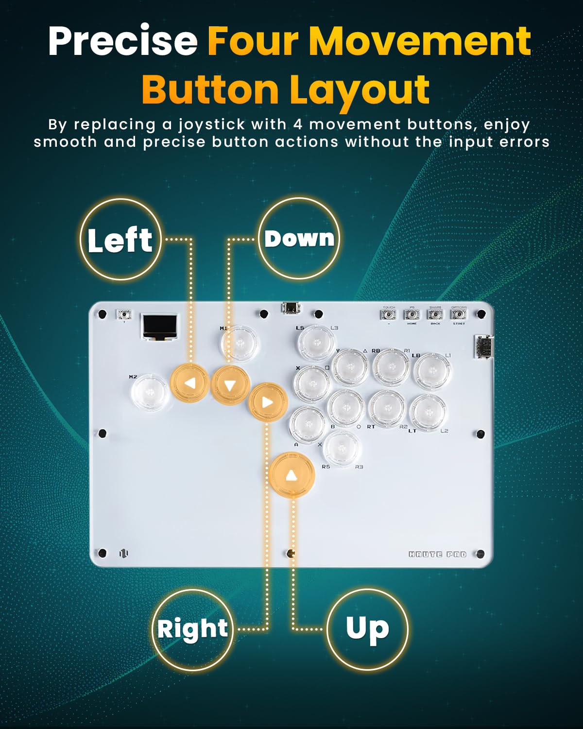 JZW-Shop Haute42 Arcade Stick R16, All-Button Arcade Controller for Switch, PC, PS4, PS3, Steam Deck, Ultra Slim Arcade Fight Stick with Removable Top Plate, Supports Turbo & Custom RGB & Hot-Swap