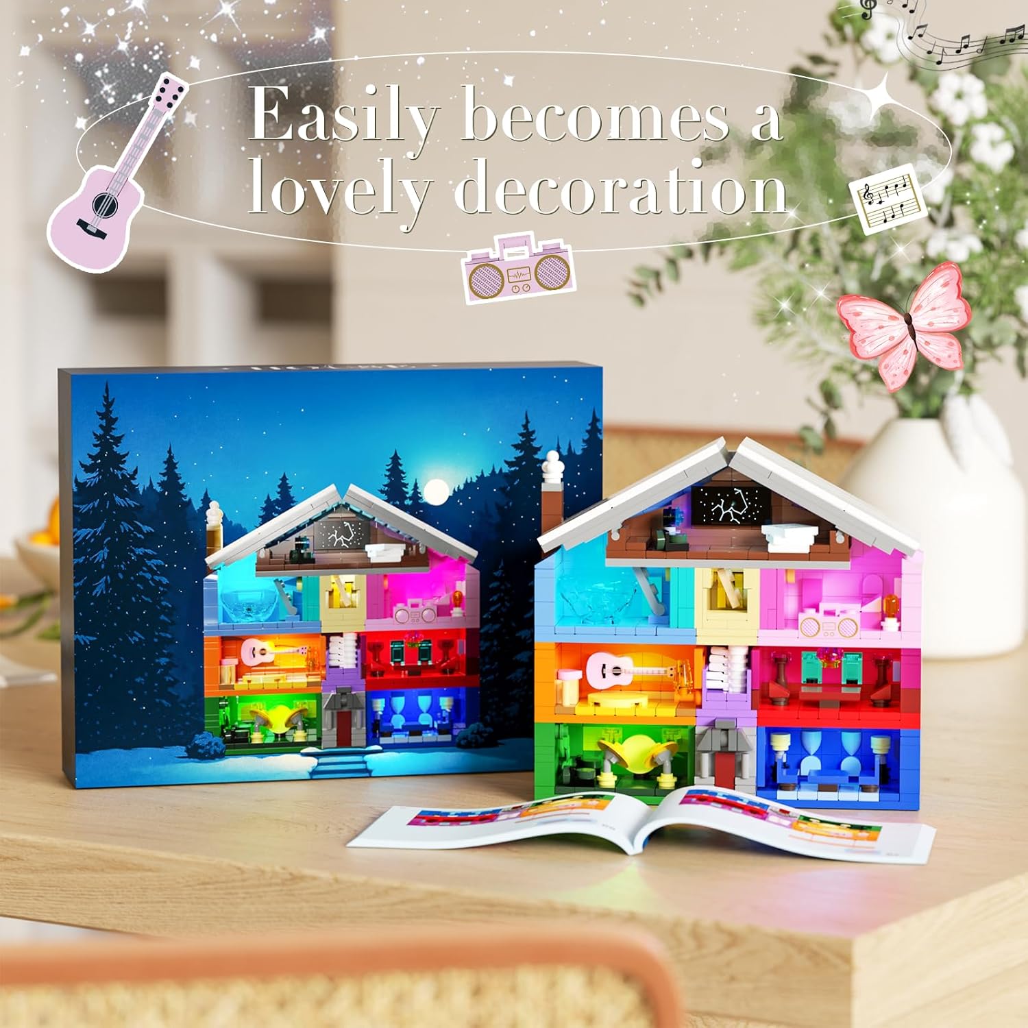 DreamCreators House Building Toys Set with Led Light, Architecture Building Model Compatible with Lego Ideal Present Merch for Adults Girl 8-12 Valentine Wedding Anniversary Birthday Christmas