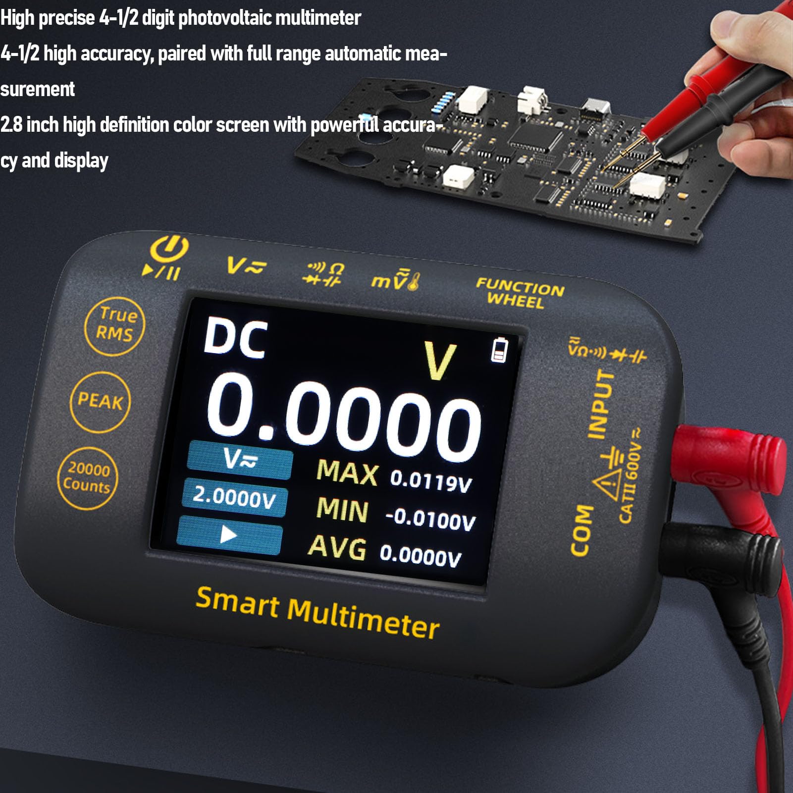 PV multimetro digitale 20000 conteggi schermo TFT ricaricabile multimetro grafico fotovoltaico - tester elettrico