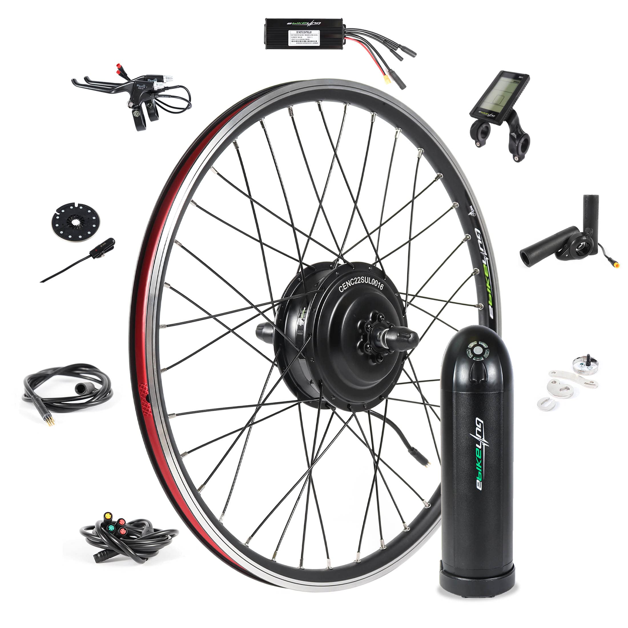 EBIKELING Waterproof Ebike Conversion Kit with Battery 700C Direct Drive Front/Rear Wheel Electric B