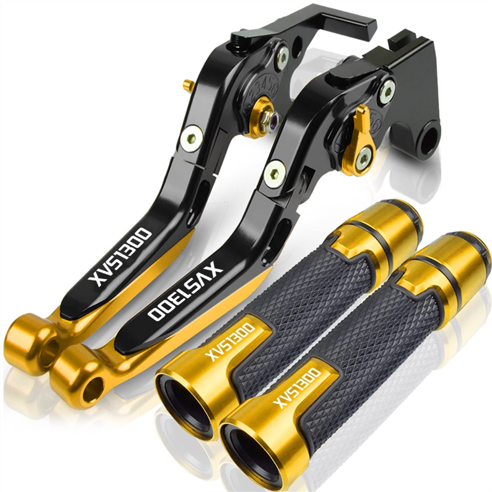 Leviers d'embrayage de frein anodisés et poignées pour Yamaha XVS1300