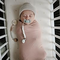 Vista 6 de FRIGG Lucky Symmetric SilkySoft - Chupete de silicona para bebé, fabricado en Dinamarca, sin BPA (crema/salvia, 0-6 meses)