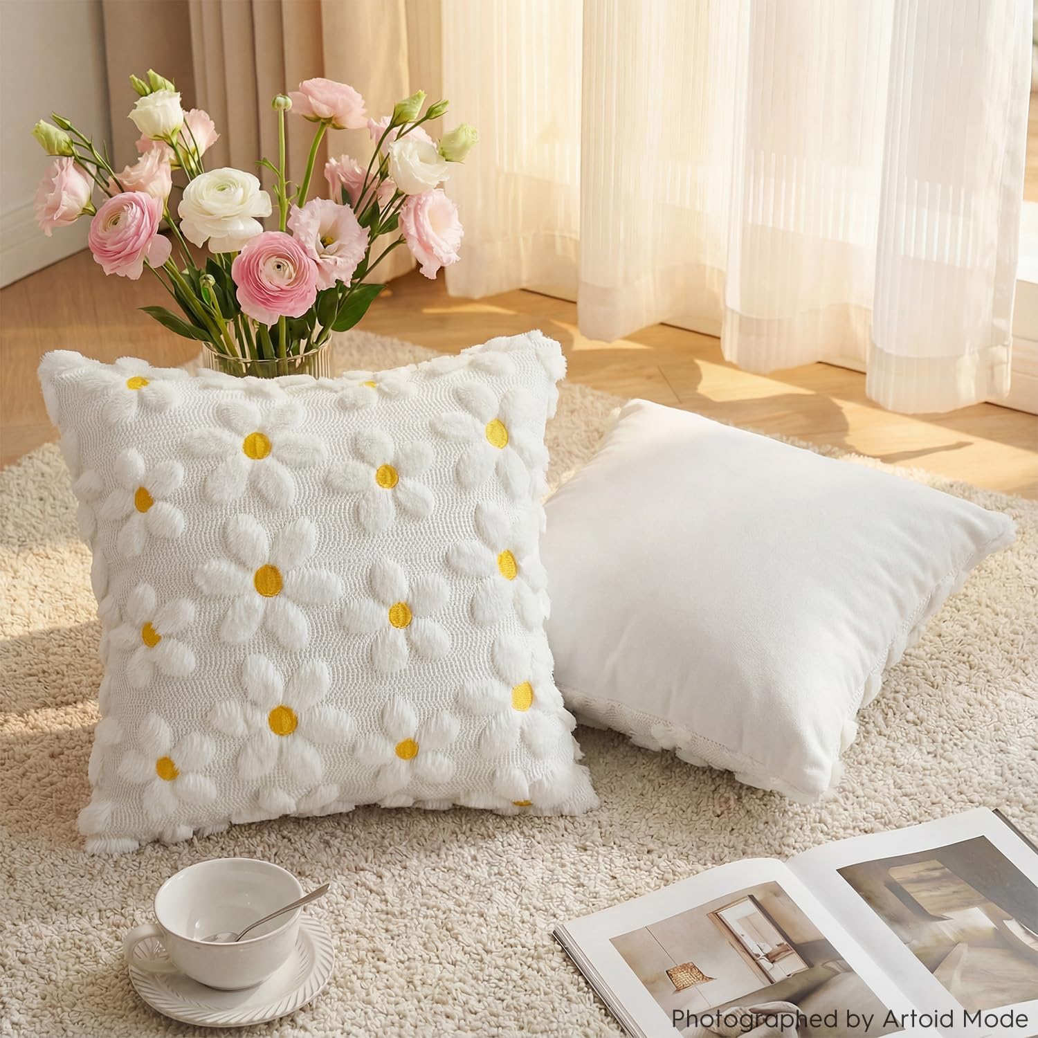 Soft neutral cushion covers for cozy minimalist home