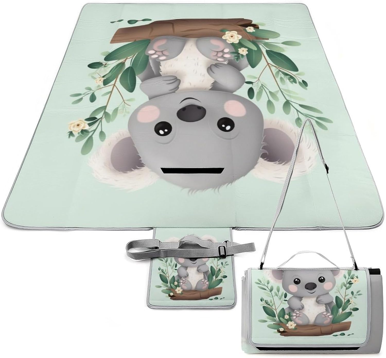 Picnic Mat Beach Blanket, Koala Printed Picnic Blankets Waterproof Foldable Extra Large,Square Picnic Mat,for Hiking Travelling Outdoor Camping,Parks