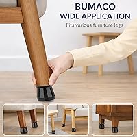 Vista 4 de BUMACO Protectores de suelo para patas de silla, protectores de patas de silla para suelos de madera dura, almohadillas de silicona para proteger