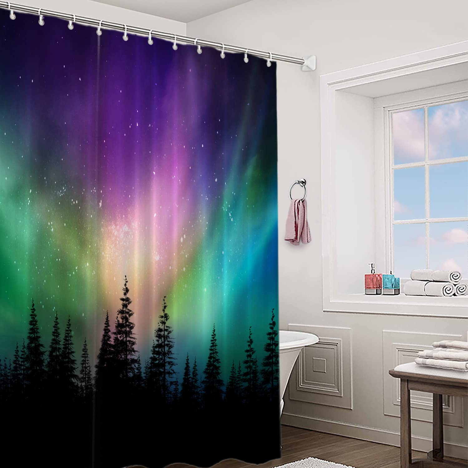 No Hook Shower Curtain With Liner No-Hook Shower Curtain Set – Texas ...