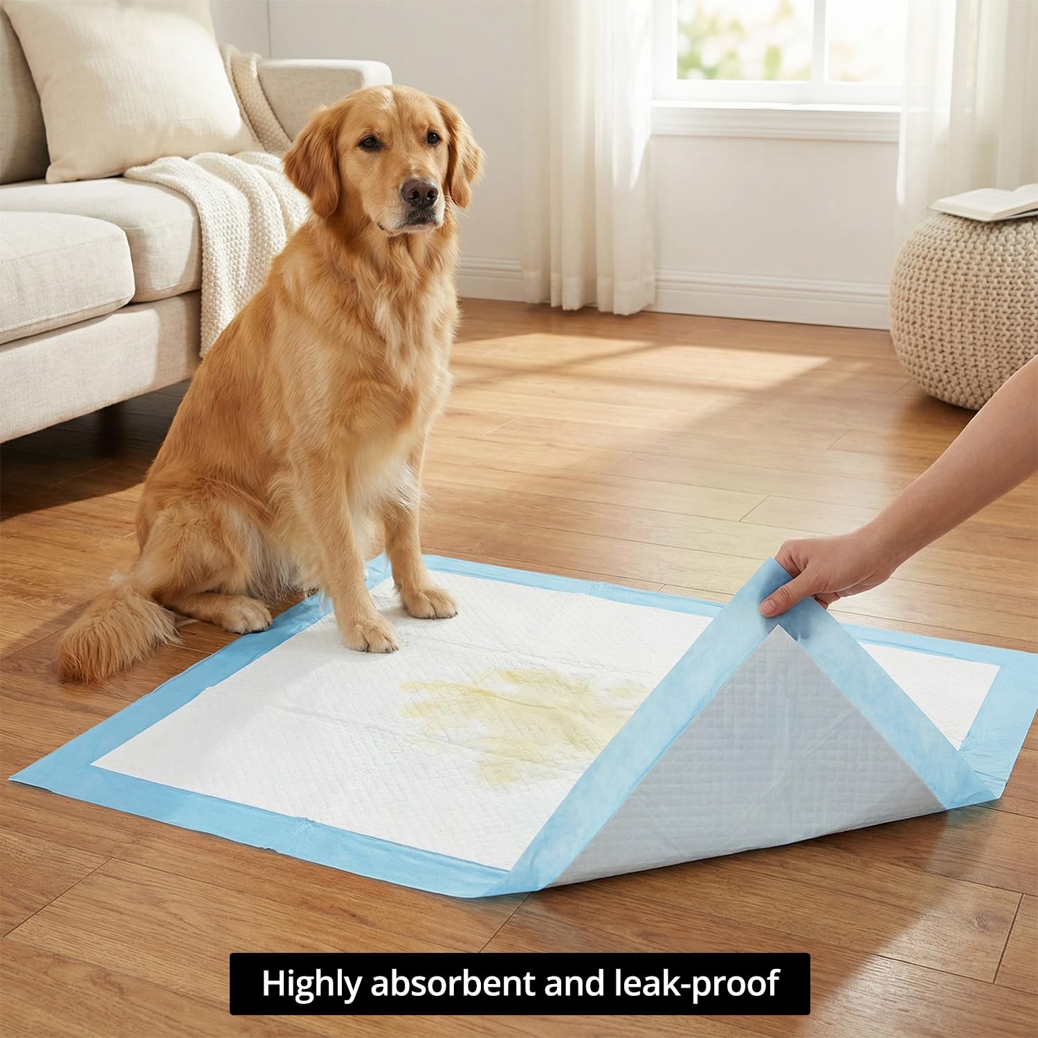 QWORK® 60 Piezas Almohadillas para Cachorros, 75 x 85 cm Almohadillas de Entrenamiento para Mascotas, Alfombrillas para Orinar Altamente Absorbentes, para Medianos Mascotas Pequeñas