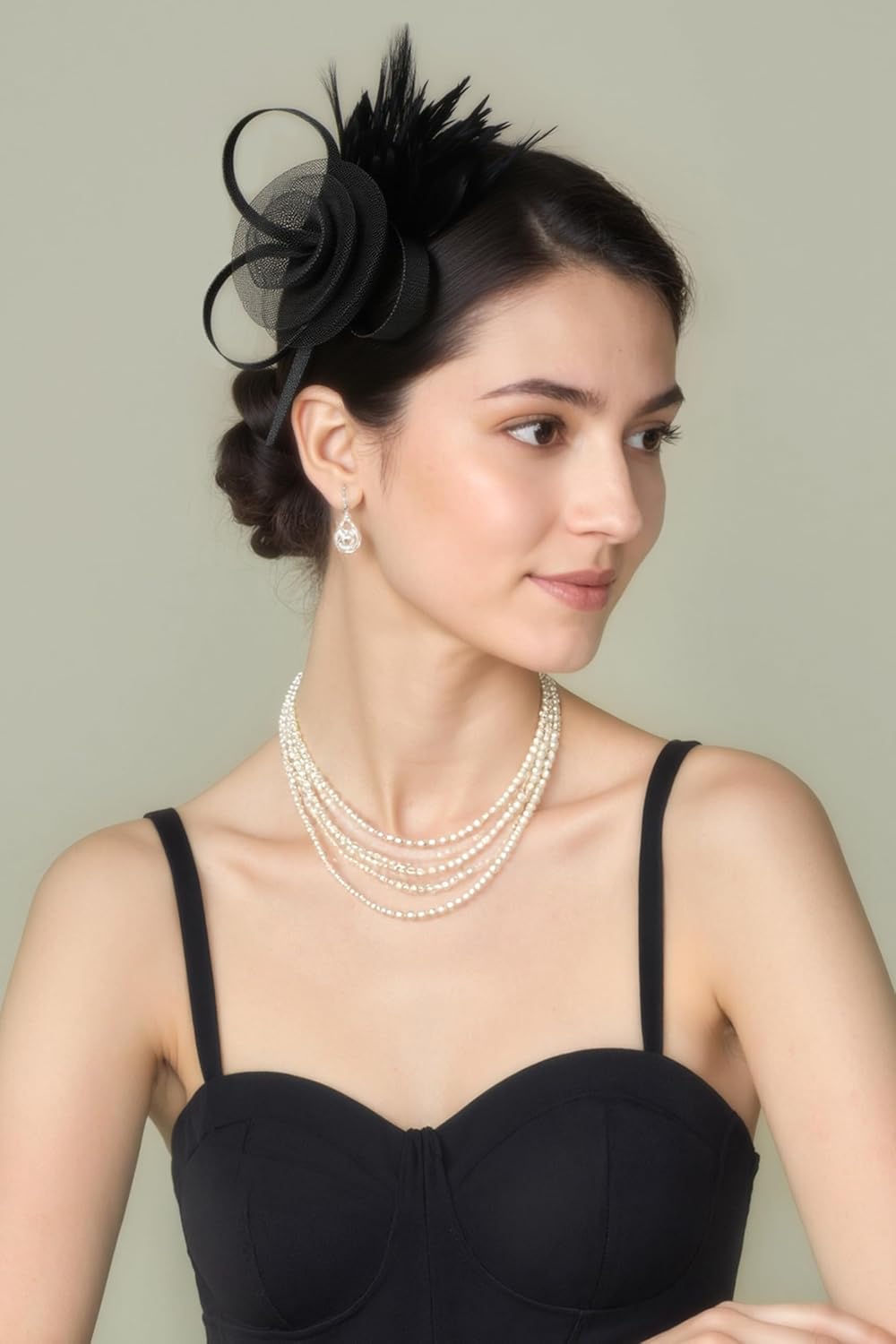 BABEYOND Fascinators Hats for Women - Tea Party Hats Kentucky Elegant Tulle Mesh Feather Bridal Wedding Headband Hair Clip - Image 4