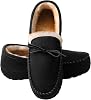 Men's Moccasins House Shoes with Warm and Cozy Memory Foam Hard Sole Indoor/Outdoor Slippers