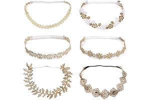 6Pcs Lace Floral Headbands for Baby Girl Elastic Flower Bows Hair Bands