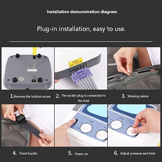 8 Cavity Lymphatic Drainage Leg Massager, Electric Air Compression Massager for Circulation Arm Leg Waist Wraps Foot Ankles Calf Massage Machine Pain Relax QiuShuiDr(J)